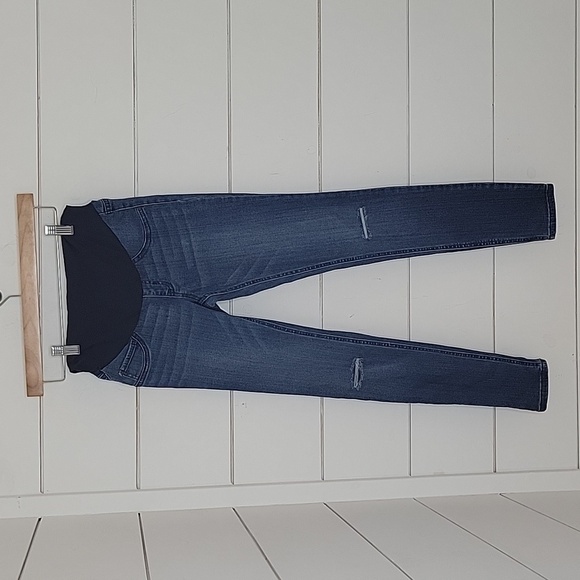 INDIGO BLUE xs maternity distressed blue jeans - Picture 1 of 6